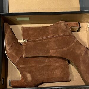 Ann Taylor Brown Suede Heeled Boots